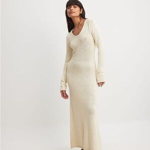 Elegant Cream Knit Dress